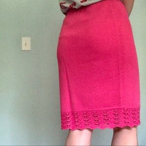 St. John Hot Pink Midi Skirt